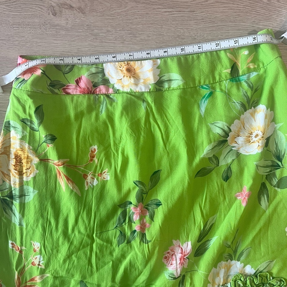 PAPAYA Floral Green Maxi Skirt Size Large - Picture 10 of 13
